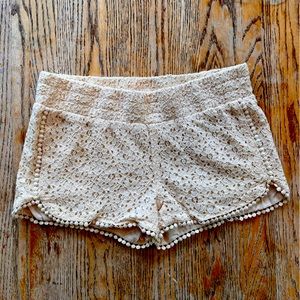 Tinseltown Lace Shorts with Hem Detail (Size Small)